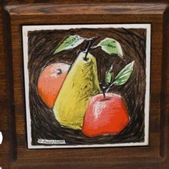 MCM VTG 1960's Fred Press Cheese Board Artist Signed Charcuterie Board - Picture 6 of 7